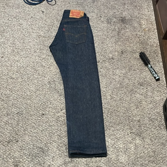 -RARE-BLANK TAG- LEVIS 501 RAW DENIM INDIGO SHRINK TO FIT -mint condition- - Picture 3 of 3